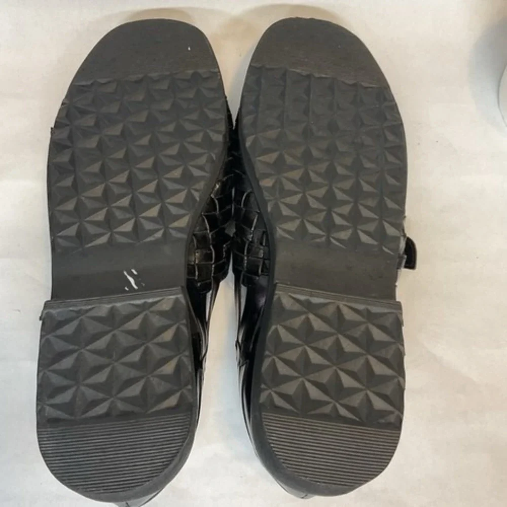 Stacy Adams Black Weaved Leather Slip On Huarache Style Sandals Men 12 Leather